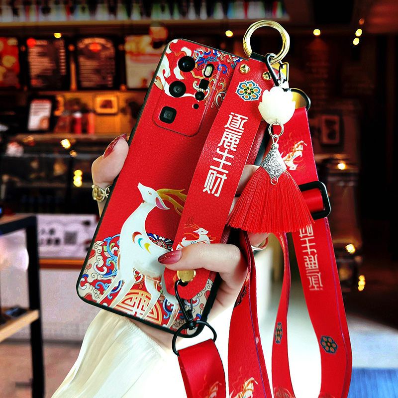 Phone Cases Red Deer - Karikatür Benekli Geyik Kırmızı Mor Deri
