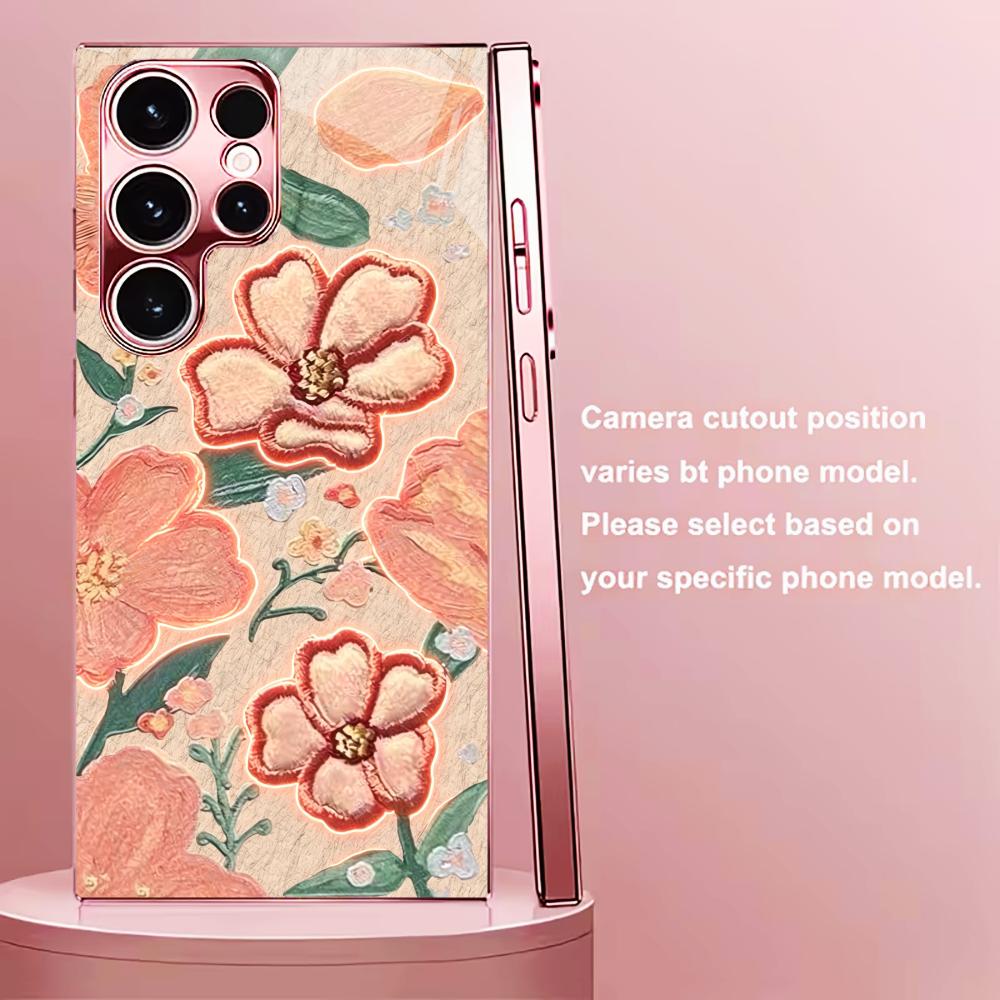 Phone Cases Quad Lock - Parlayan Şeftali Çiçeği Desenli Moda telefon