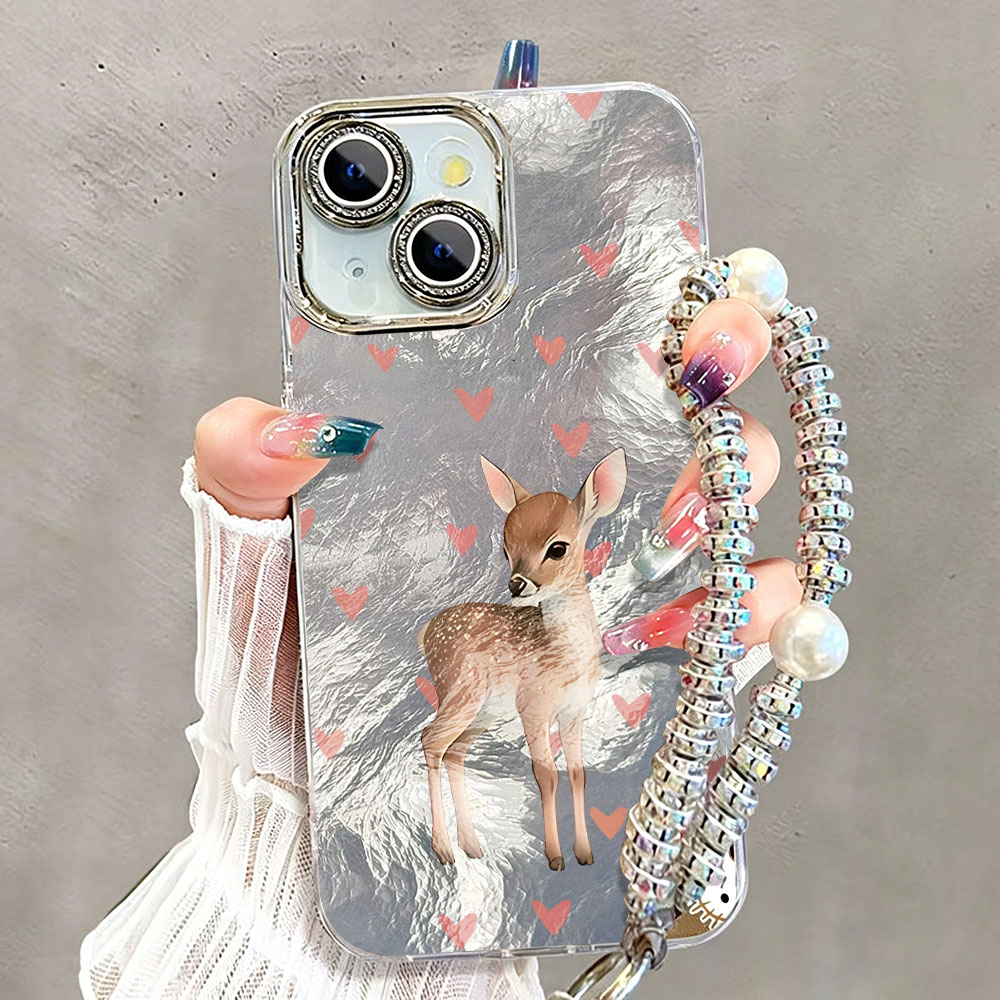 Phone Cases Red Deer - Sevimli Kore Kırmızı Aşk Geyiği Desenli