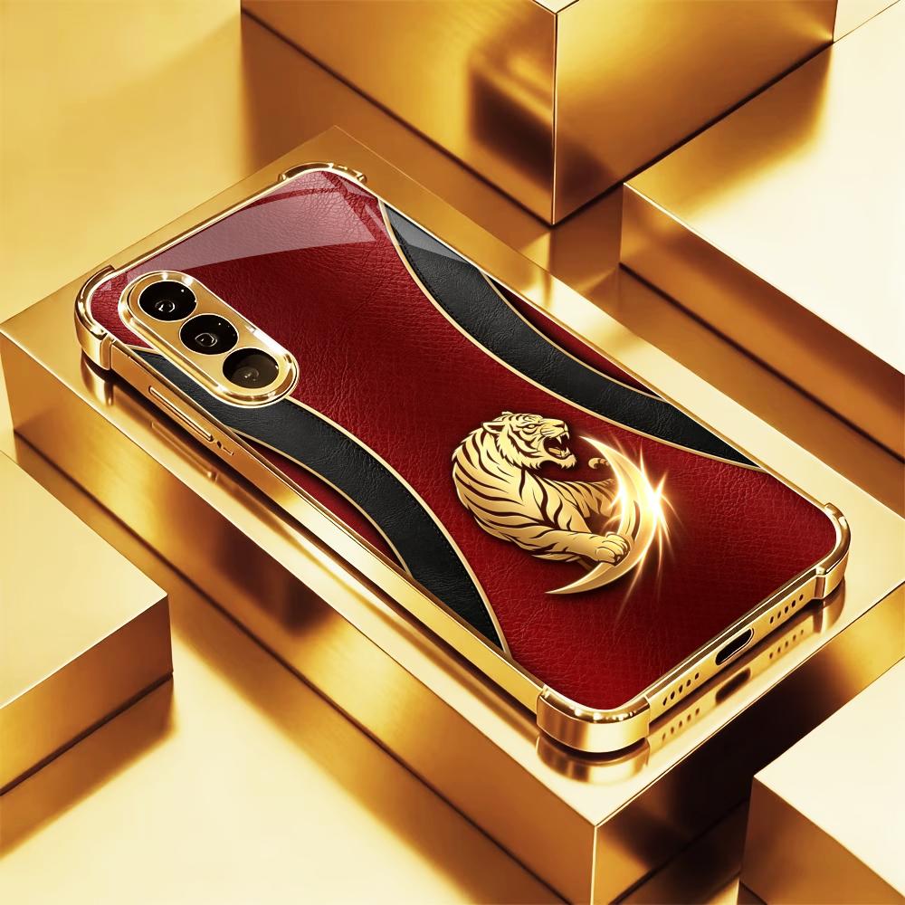 Phone Cases Quad Lock - Lüks Moda Altın Kaplan telefon kılıfı
