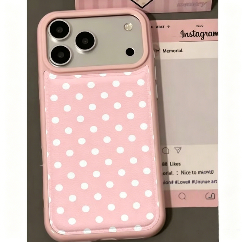 Phone Cases Y2K - Kore Tarzı Şık Sevimli Pembe Puantiyeli