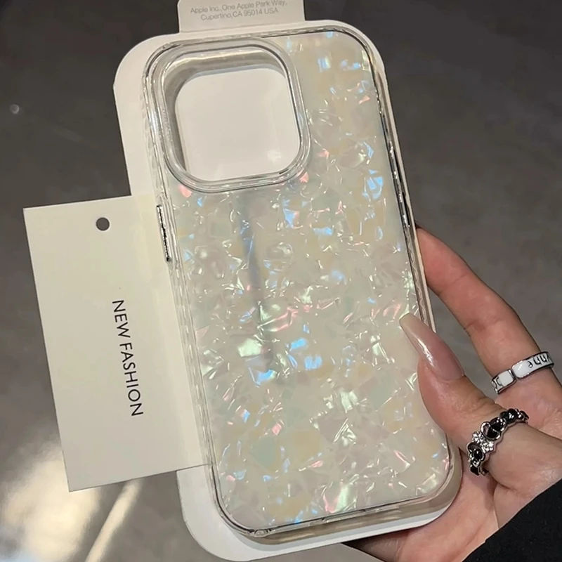 Phone Cases Pinterest - Lüks Kabuk Desenli Lazer Telefon Kılıfı