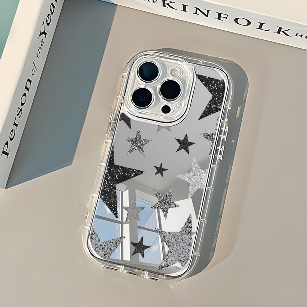 Phone Cases Pinterest - Parlayan Yıldız Desenli Arka Aynalı Telefon
