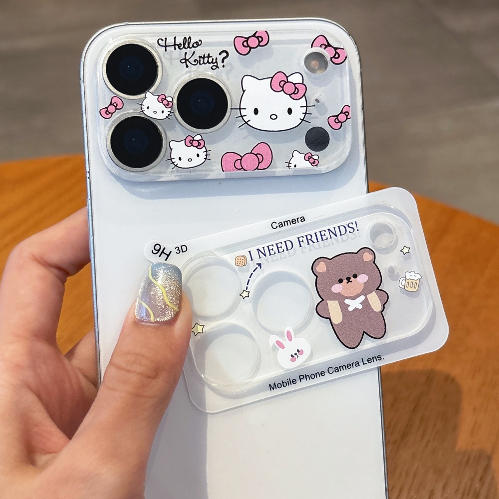 Phone Cases With Camera Cover - Sevimli Karikatür Kamera Koruyucu Lens Filmi