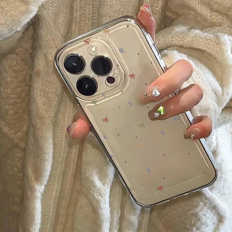 Phone Cases Pinterest - Renkli Küçük Fiyonklu Şeffaf Telefon Kılıfı