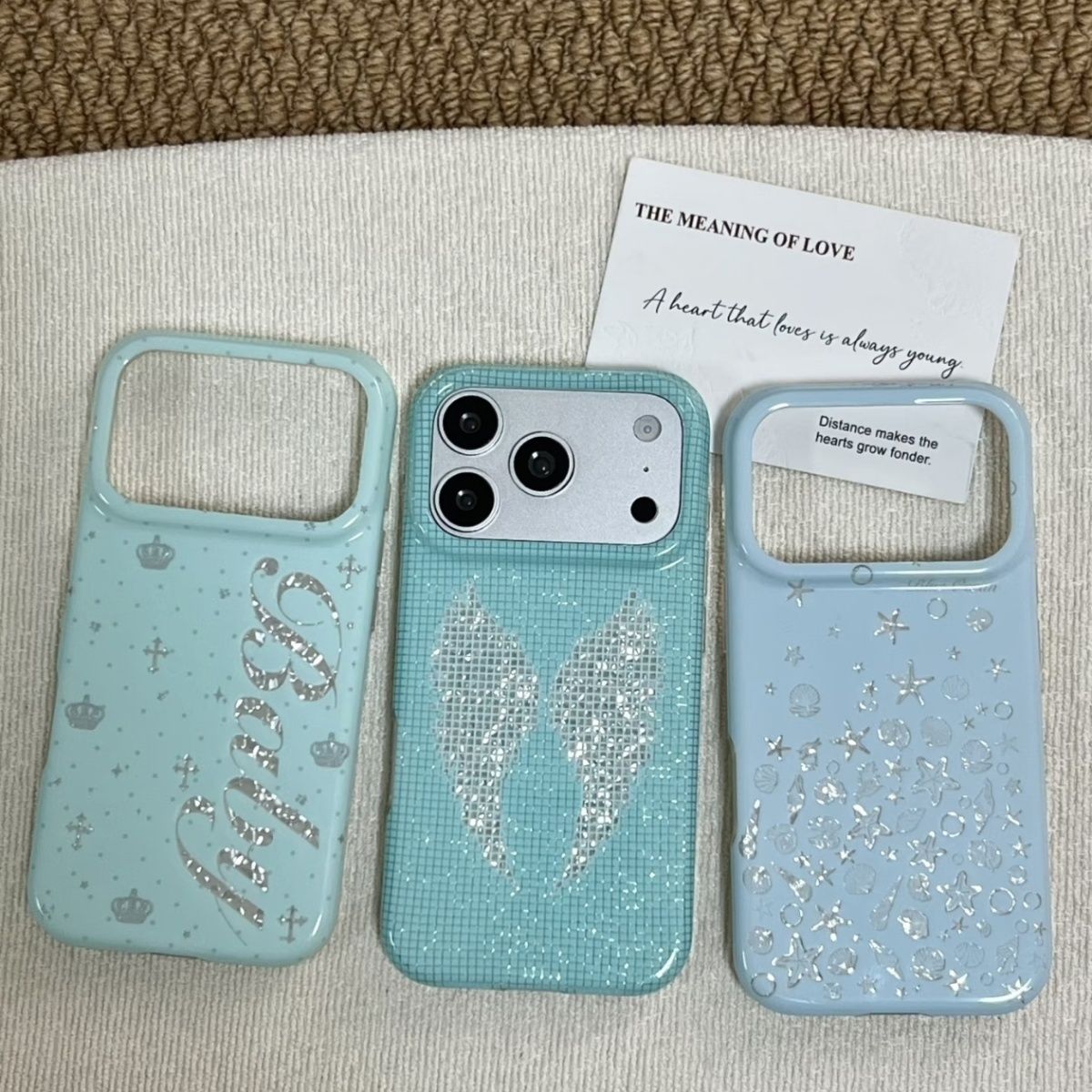 Phone Cases Y2K - Kore Tarzı Nane Yeşili İngilizce Haç