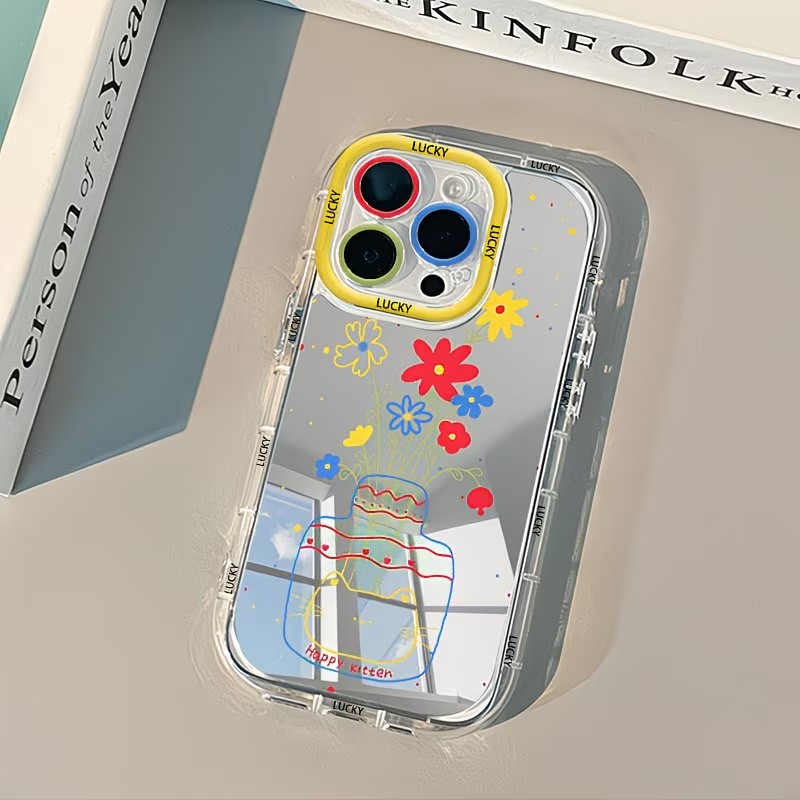 Phone Cases Online - Yaz Papatyası Kedi Vazo Tasarımlı Aynalı