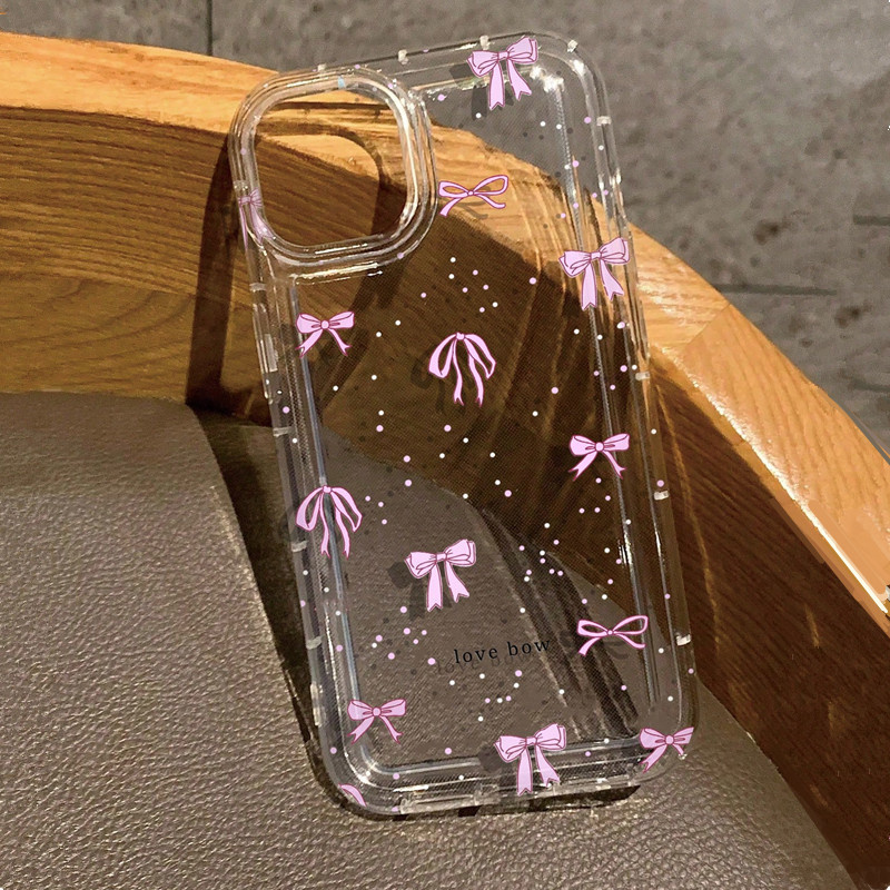 Phone Cases Dior - Renkli Fiyonk Baskılı Şeffaf Kılıf iPhone