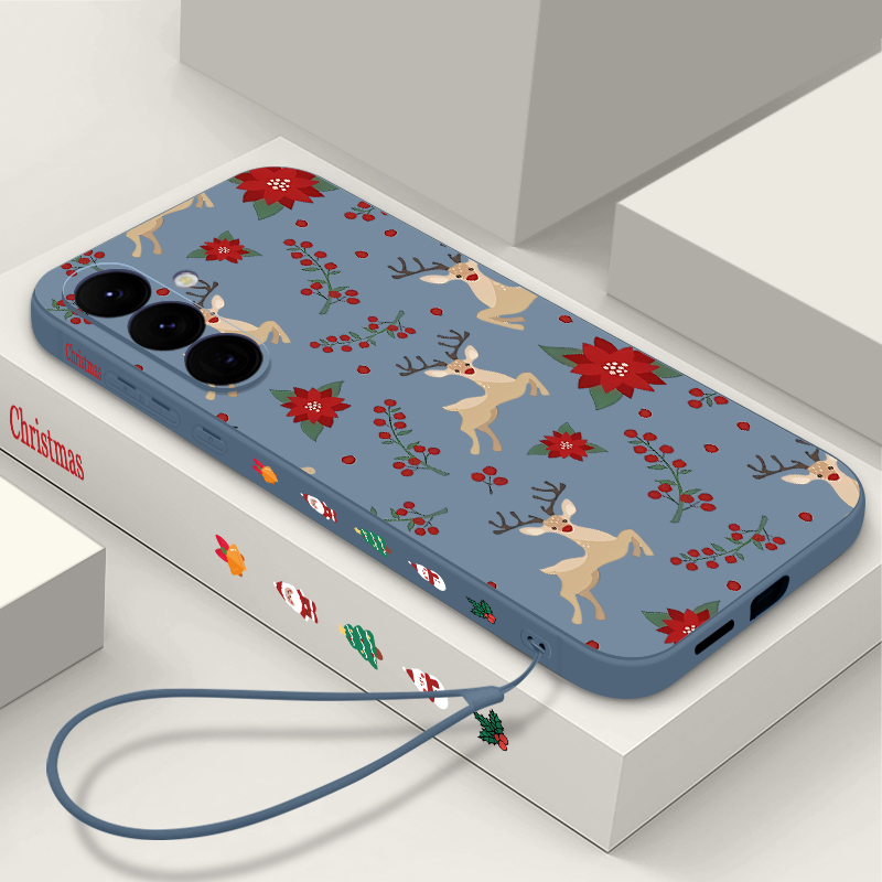 Phone Cases Red Deer - Kırmızı Geyik Çiçek Desenli Telefon Kılıfı