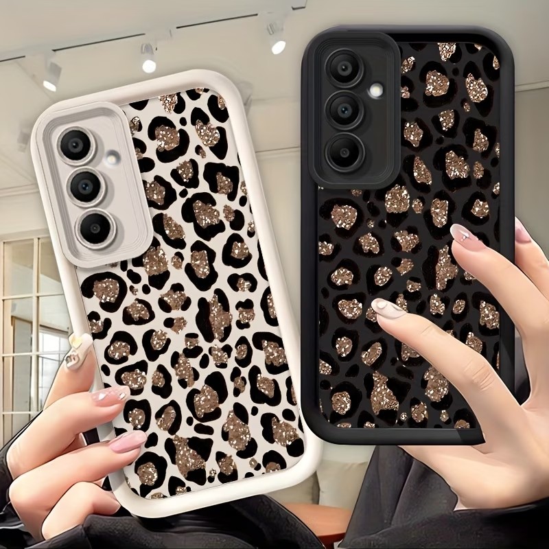 Phone Cases Leopard Print - Simli Leopar Desenli Silikon Telefon Kılıfı