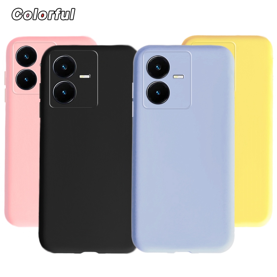 Phone Cases On Sale - Şeker renk Vivo için kılıf Y22s