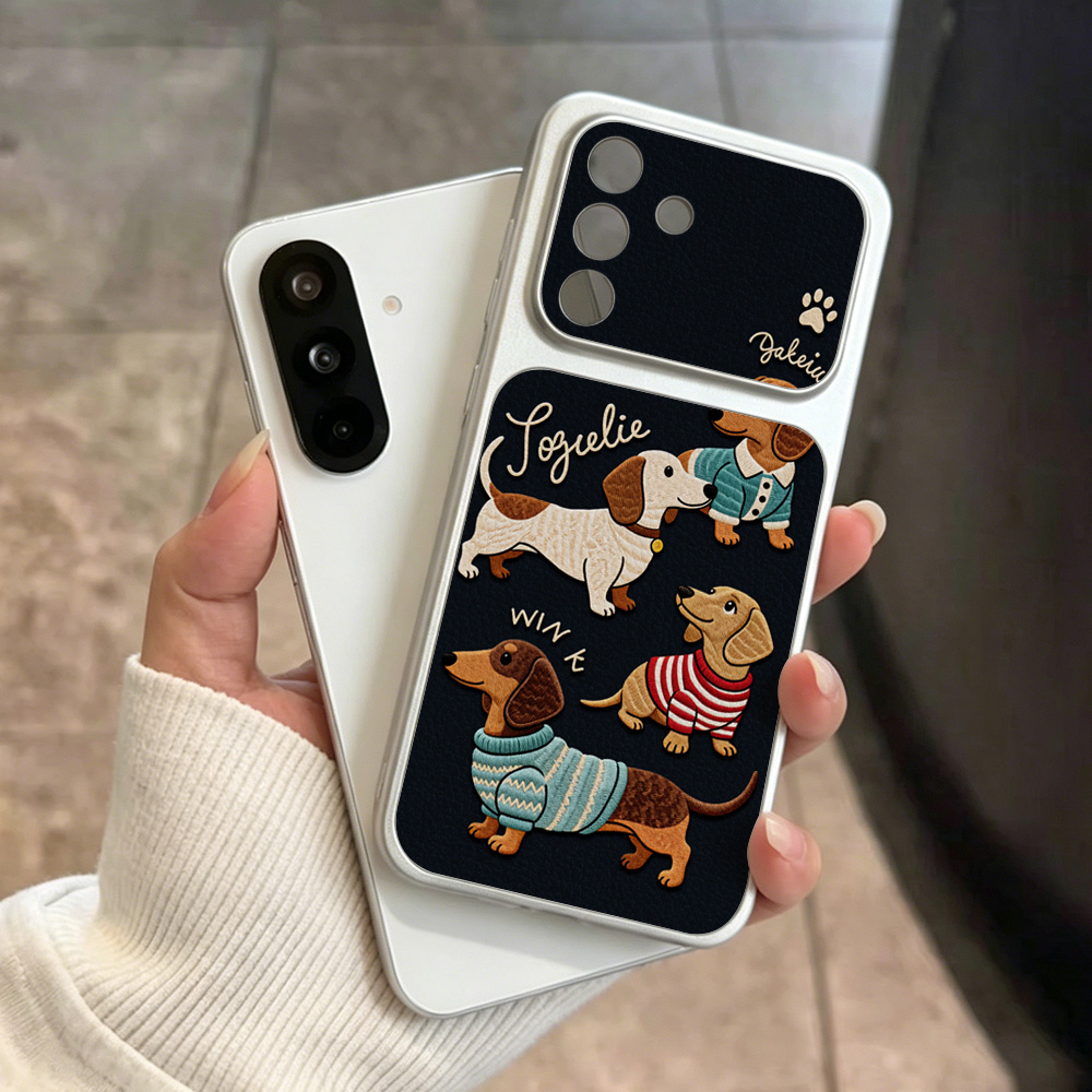 Phone Cases With Camera Cover - Karikatür Köpek Deri Telefon Kılıfı Samsung