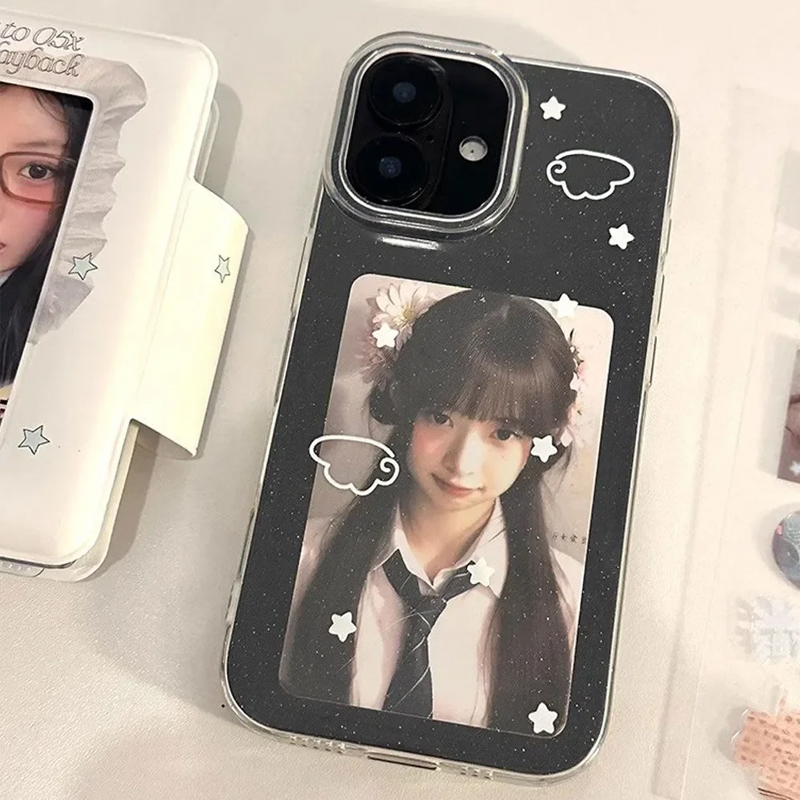 Phone Cases Y2K - Kore INS Sevimli Beyaz Yıldız Kanatlı