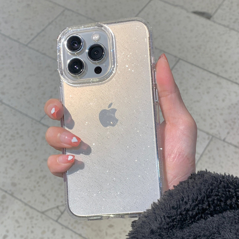 Phone Cases Y2K - Şeffaf Basit Glitter Telefon Kılıfı iPhone