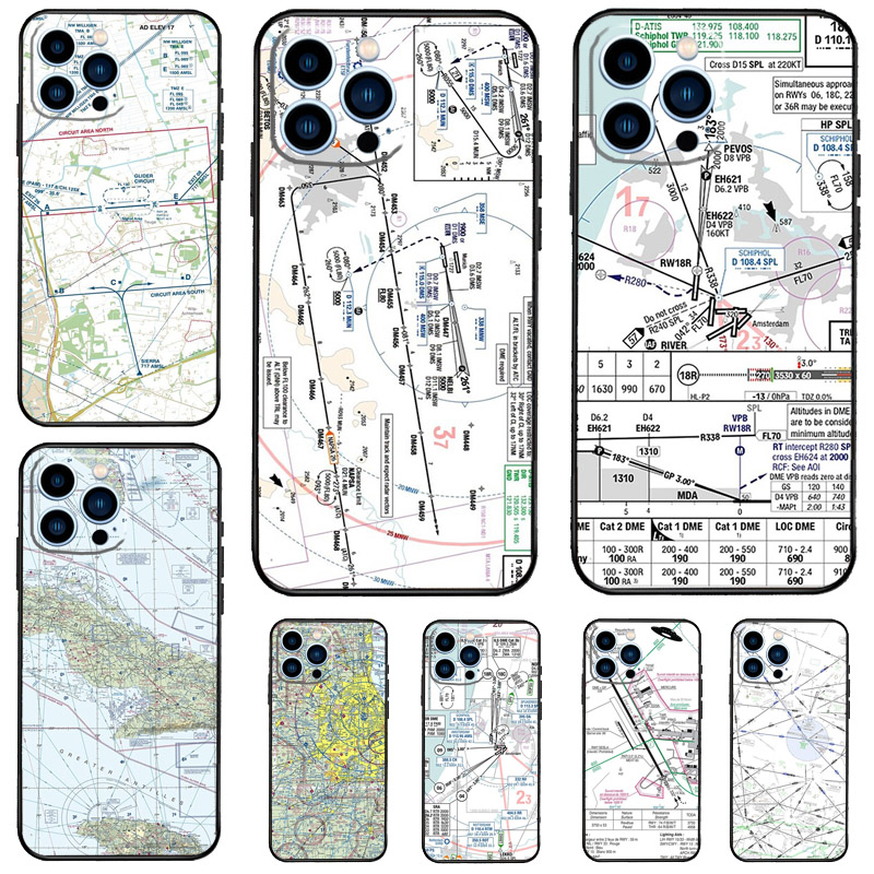 Phone Cases Aviation - Havacılık Haritası Aksesuarları Havaalanı Telefon Kılıfı