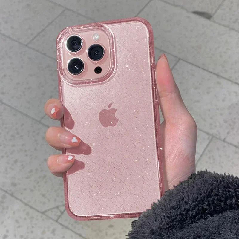 Phone Cases Pinterest - Klasik Moda Flaş Tozu Şeffaf Yumuşak