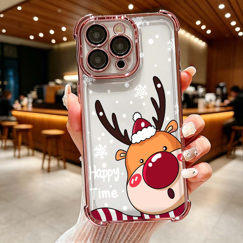 Phone Cases Red Deer - Karikatür Kırmızı Burunlu Geyik Telefon Kılıfı