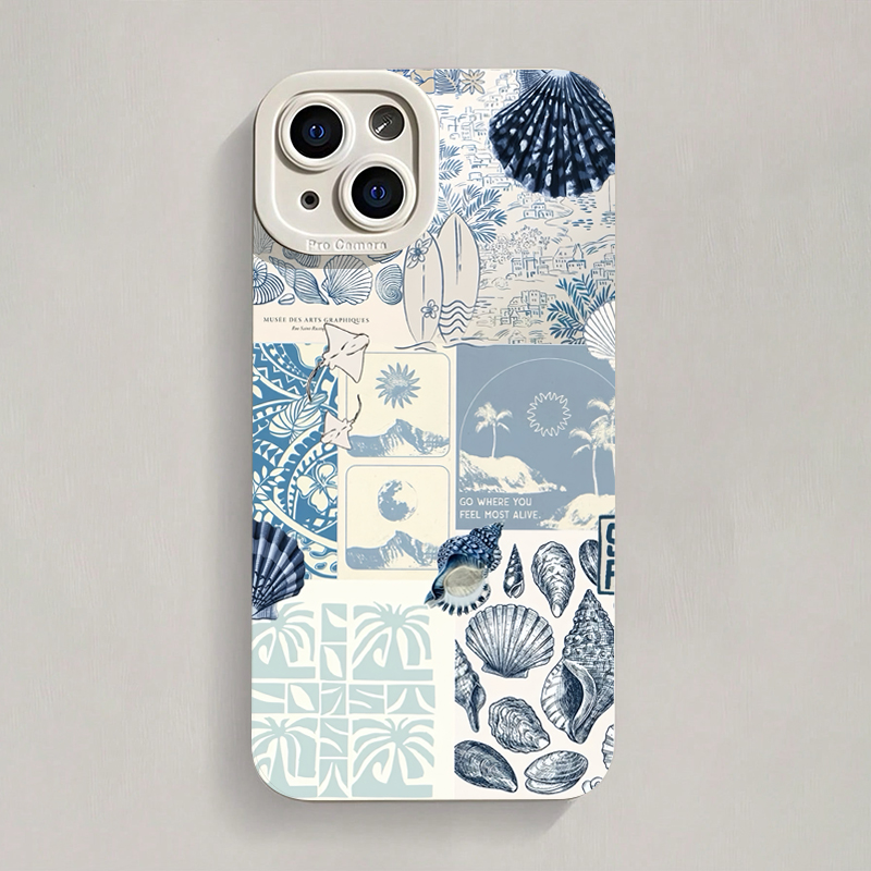 Phone Cases Blue - Okyanus Temalı Deniz Kabuğu ve Deniz