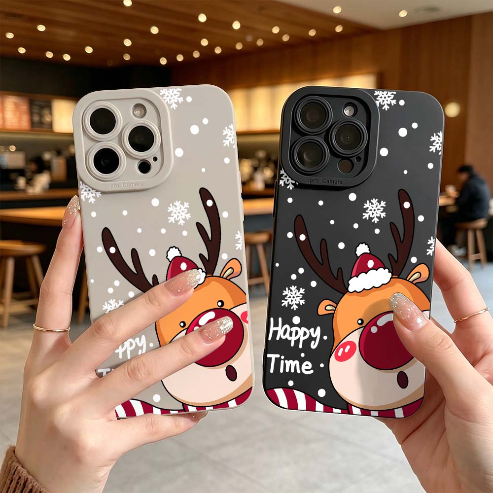 Phone Cases Red Deer - Karikatür Kırmızı Burunlu Geyik Telefon Kılıfı