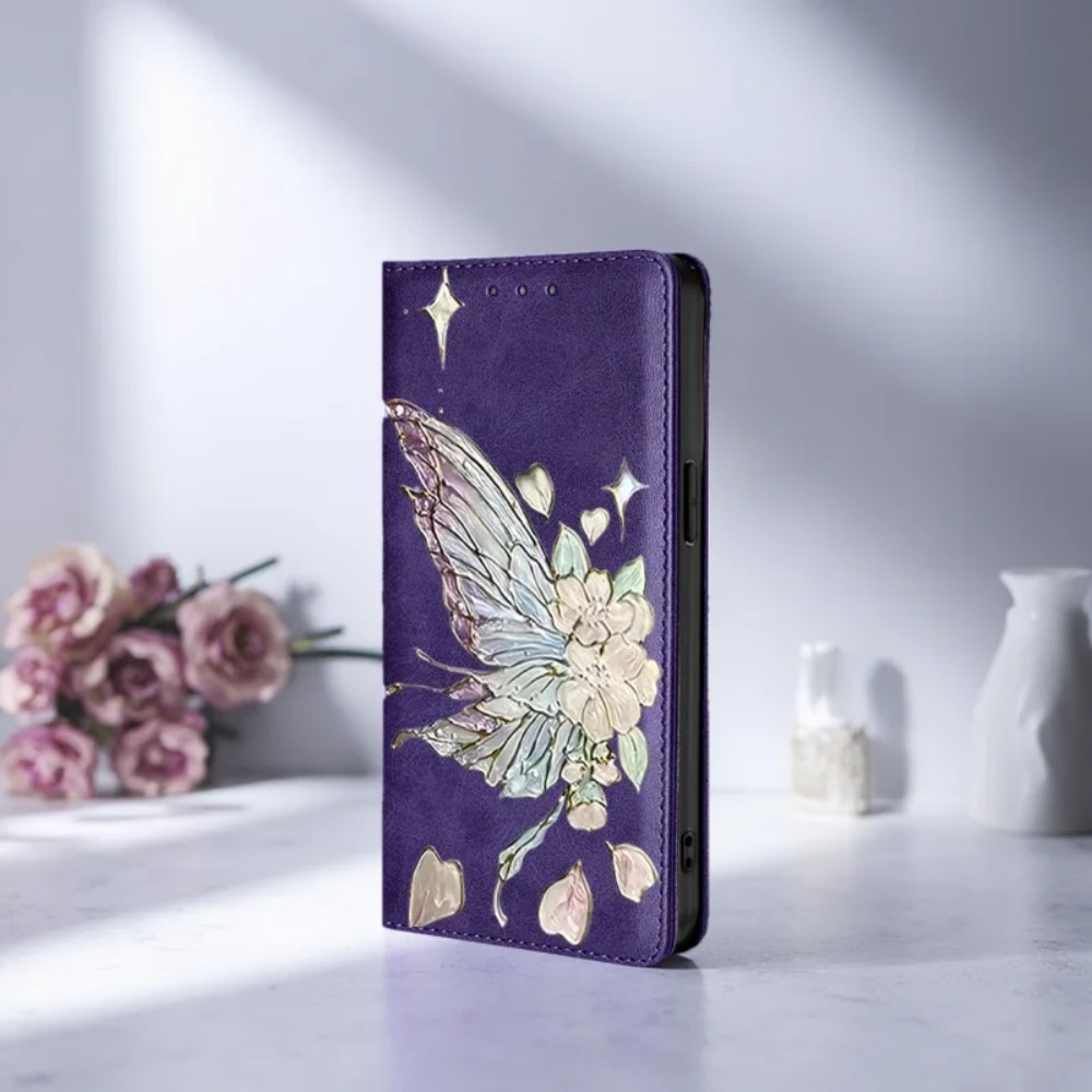 Flip Leather Case - Boyalı Manyetik Kapaklı Deri Cüzdan Kılıf