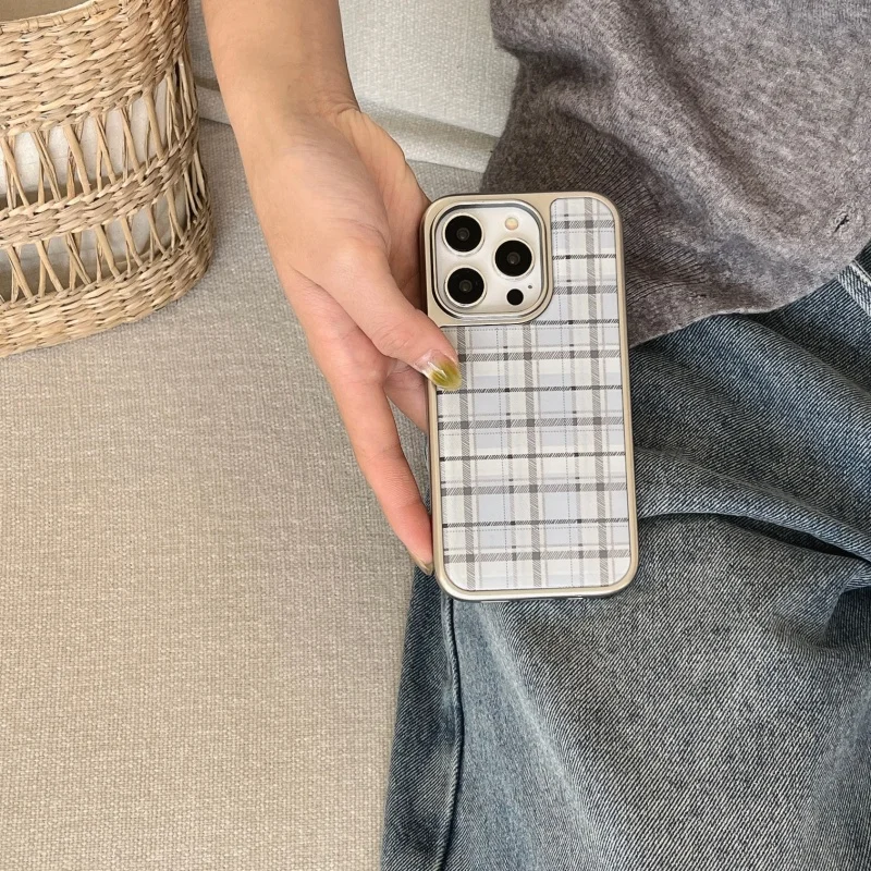 Kore Tarzı Epoksi Mavi Ekose D - Phone Cases Y2K incelemesi ve fiyatı