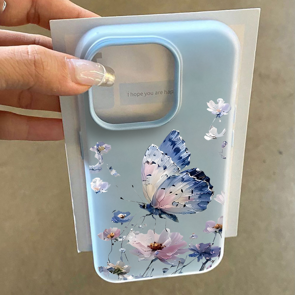 Suluboya Mavi Mor Kelebek Çiçe - Phone Cases Blue incelemesi ve fiyatı