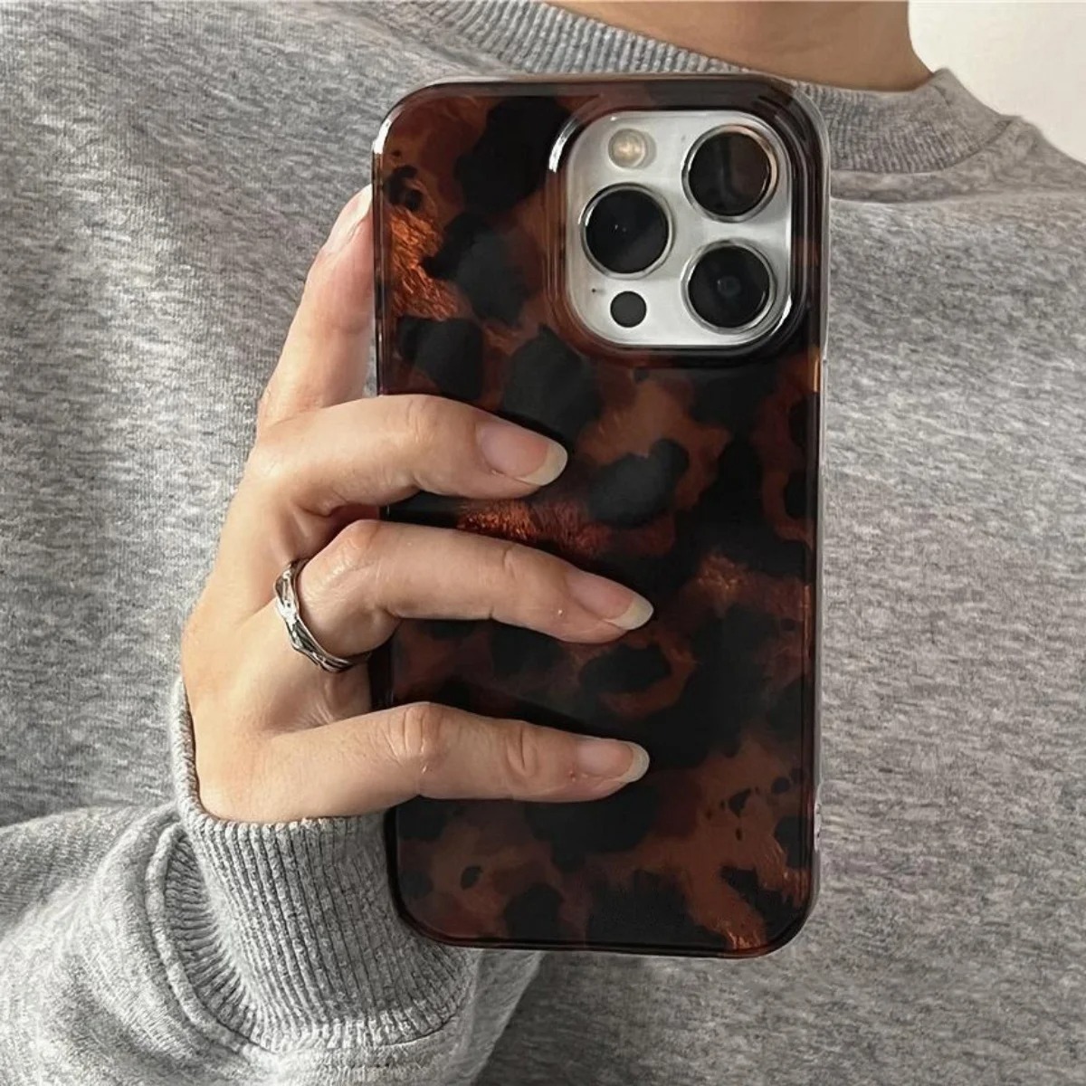 Retro Amber Dokulu Lazer Telef - Phone Cases Leopard Print incelemesi ve fiyatı