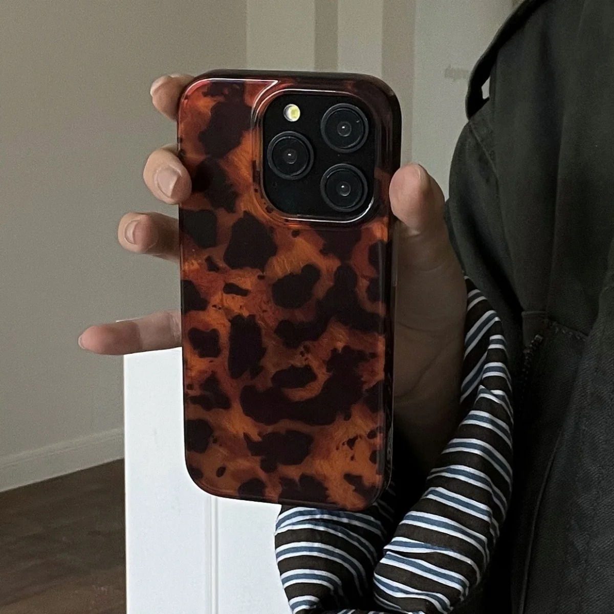 Retro Amber Dokulu Lazer Telef - Phone Cases Leopard Print incelemesi ve fiyatı