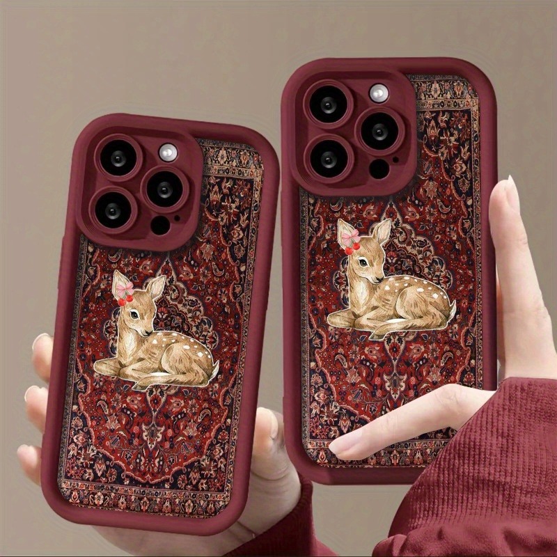 Vintage Kırmızı Çiçekli Geyik  - Phone Cases Red Deer incelemesi ve fiyatı