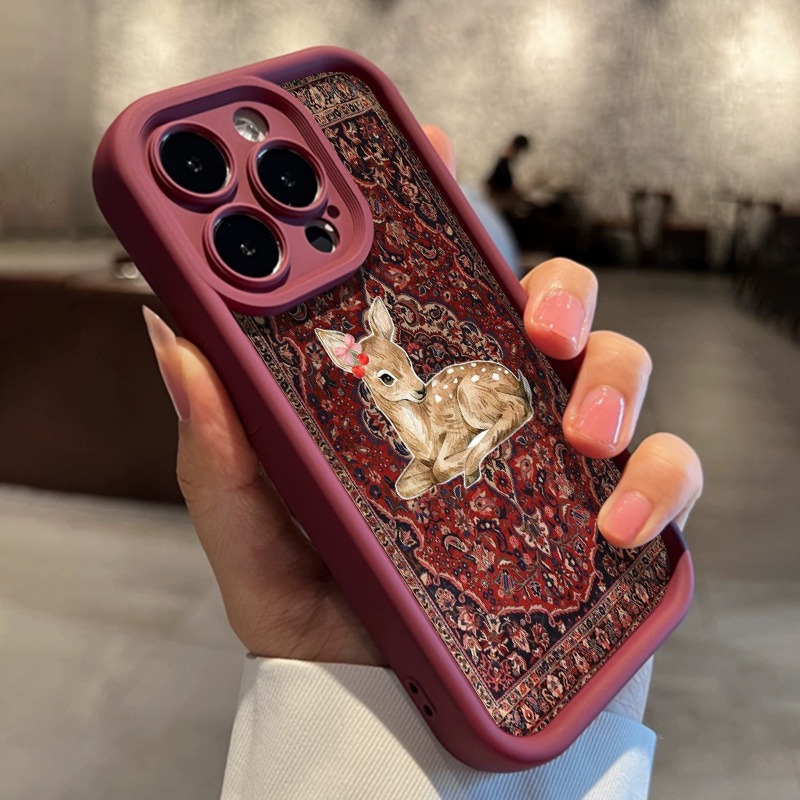 Vintage Kırmızı Çiçekli Geyik  - Phone Cases Red Deer incelemesi ve fiyatı