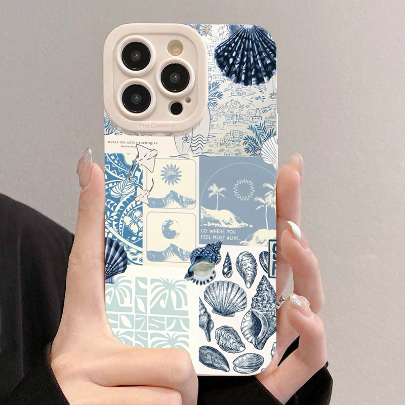 Okyanus Temalı Deniz Kabuğu ve - Phone Cases Blue incelemesi ve fiyatı